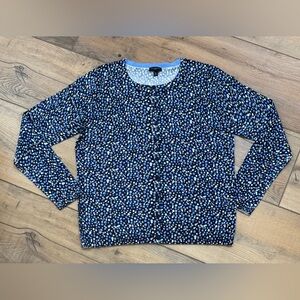 Talbots Size Medium Petite Polka Dot Knit Cardigan Excellent Condition!